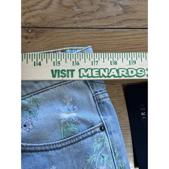 NWT Saint Morta Denim Jean Shorts Size 34 Floral Distressed Cotton Boho Hippie - Picture 4 of 16